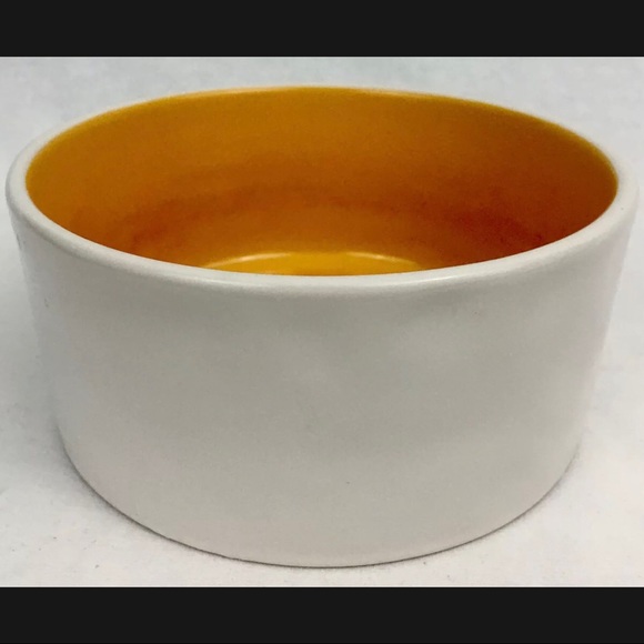 Rae Dunn Large Dog Dish Chow Down Pet Bowl Orange Interior 6” New RARE COLOR - Picture 7 of 14